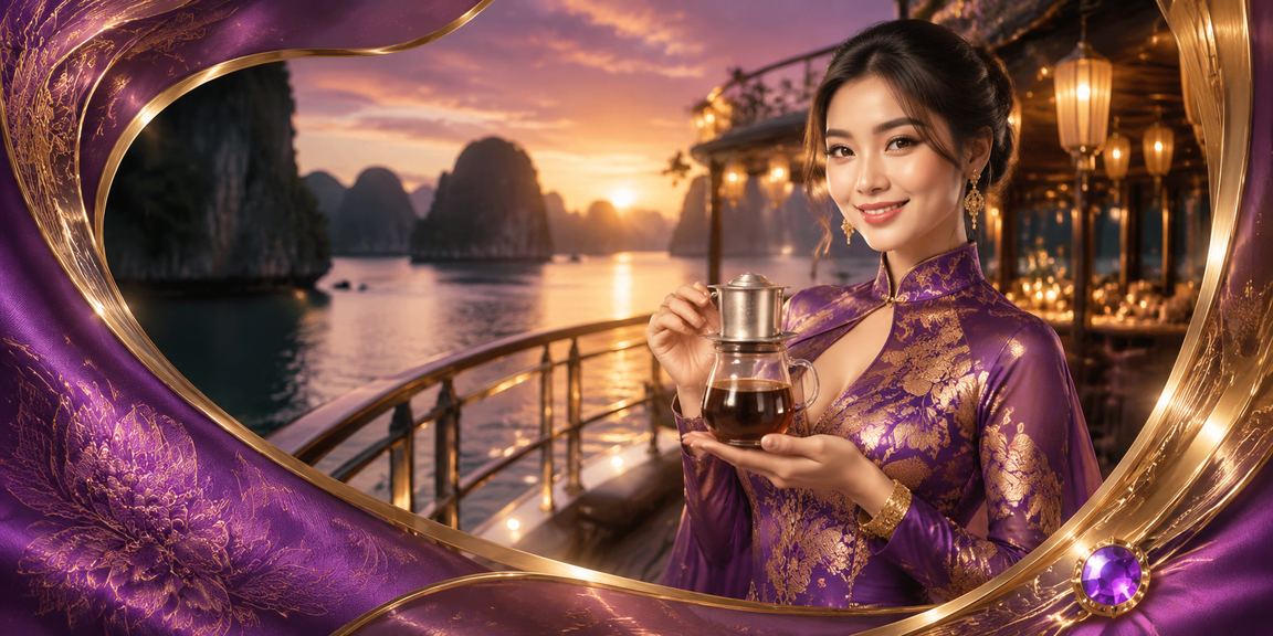 Người chơi mặc áo dài trải nghiệm casino và cá cược tại Hạ Long Bay